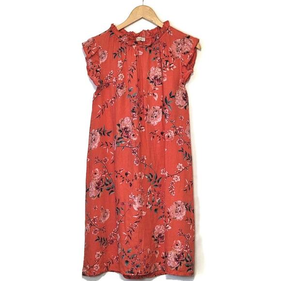Bellambra Dresses & Skirts - Bellambra Linen Floral Shift Dress Made in Italy Ruffle Midi Casual Summer M